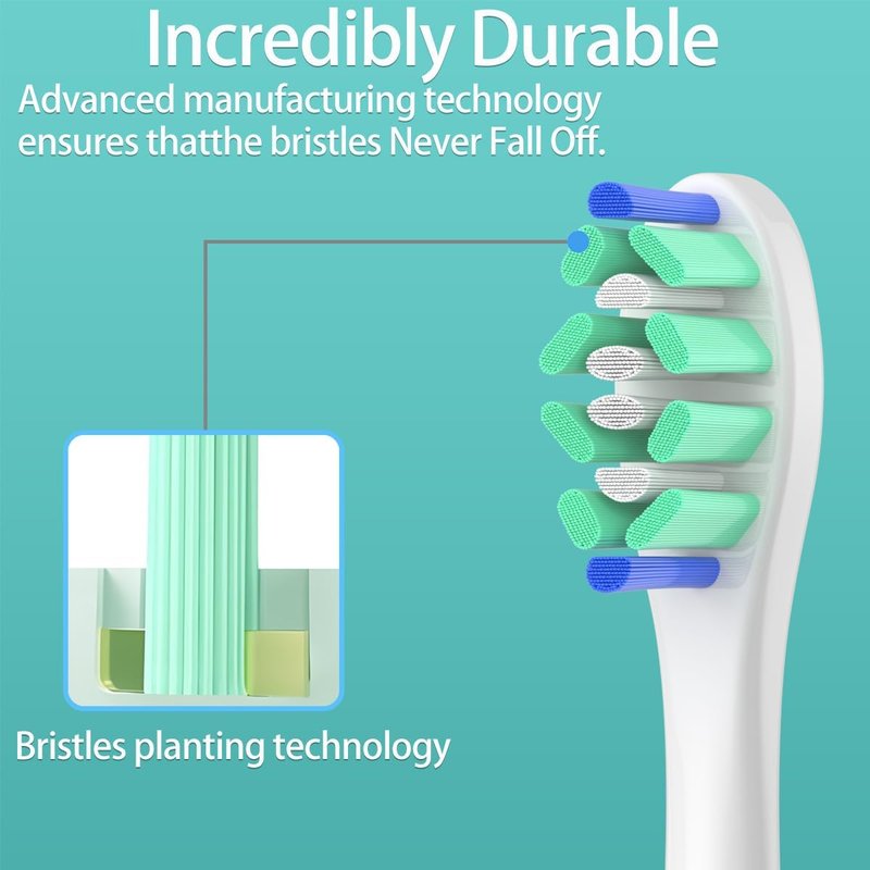 Sonicare Replacement Brush Heads - Compatible with Philips Electric Toothbrushes | 16-Pack (8 White + 8 Black)