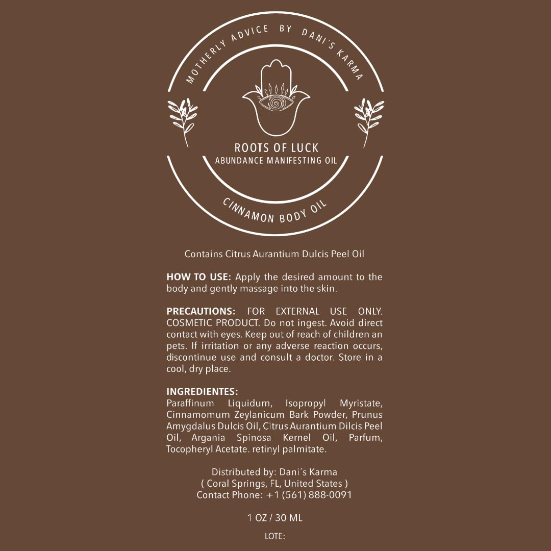 Motherly Advice: Roots of Luck Manifesting Oil- by Dani's Karma- Attracts Money, Abundance & Luck, Protection