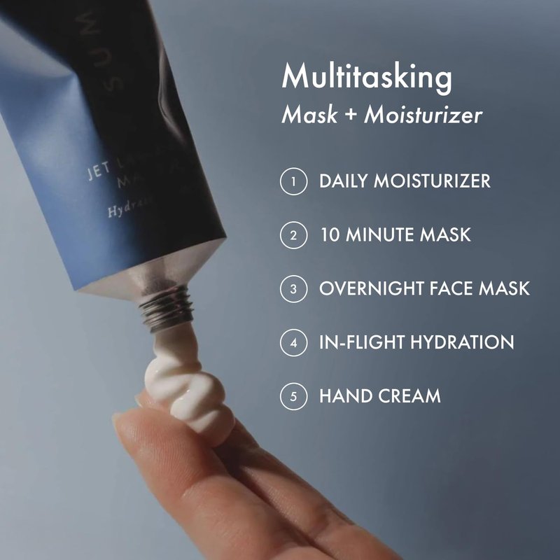 Jet Lag Mask - Hydrating Face Moisturizer & Mask with Hyaluronic Acid, Niacinamide & Antioxidants | 2.25 Oz