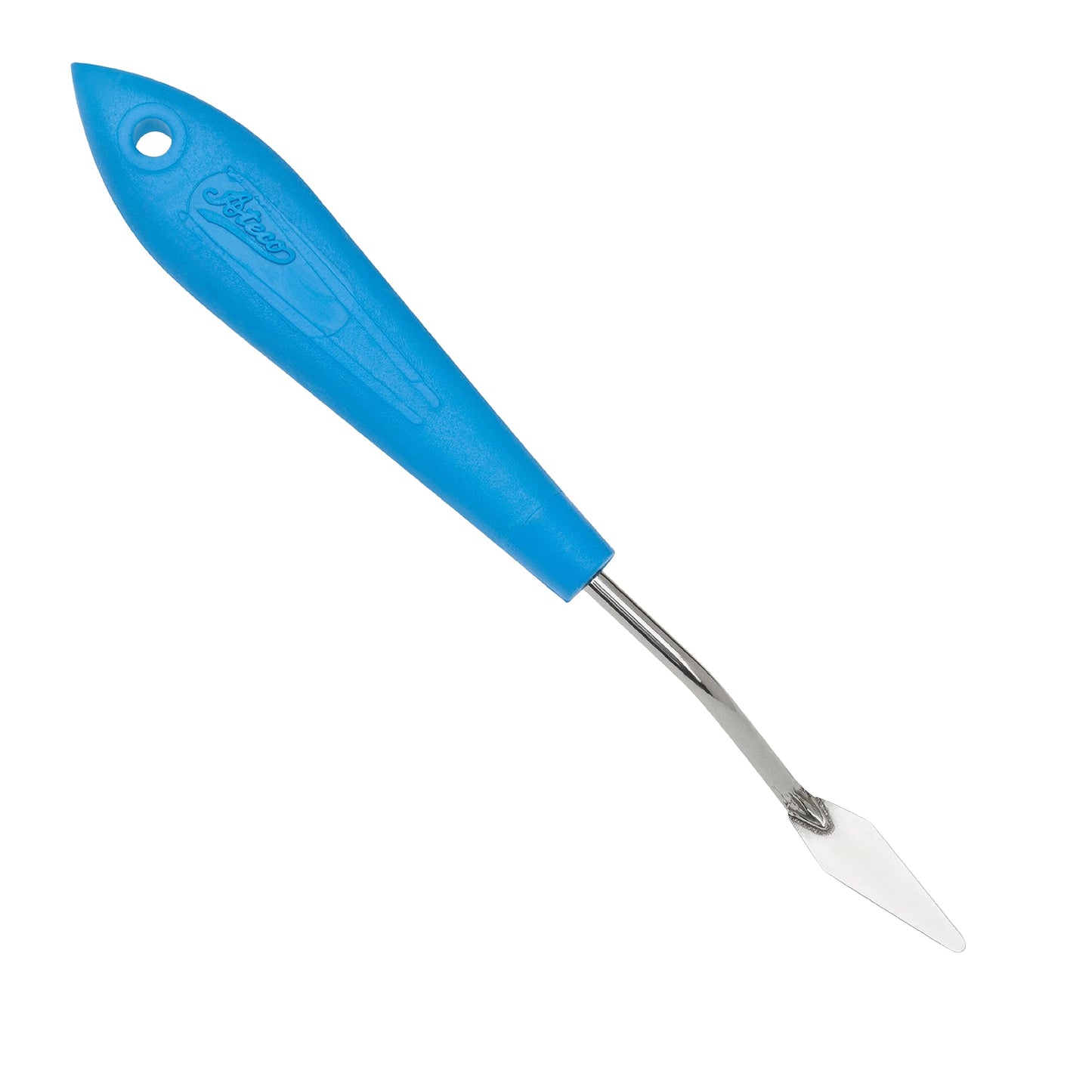 Ateco Offset Spatula, 1.4" Diamond Shape Trowel, Non-Slip Plastic Handle,Silver