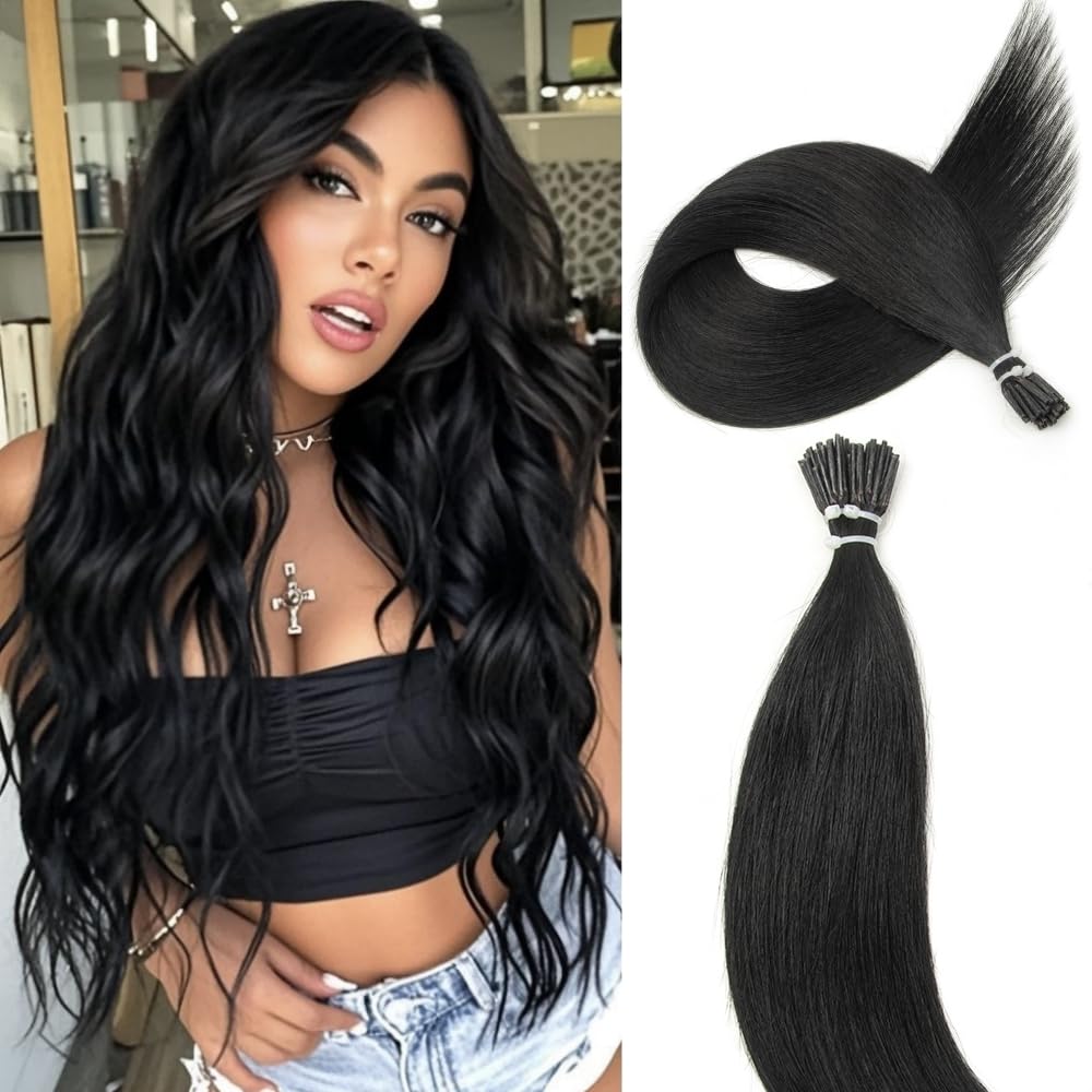 Boymia I Tip Hair Extensions 22 Inch #02 Dark Brown Itip Natural Hair Extensions 50strands 100% Remy Human Hair