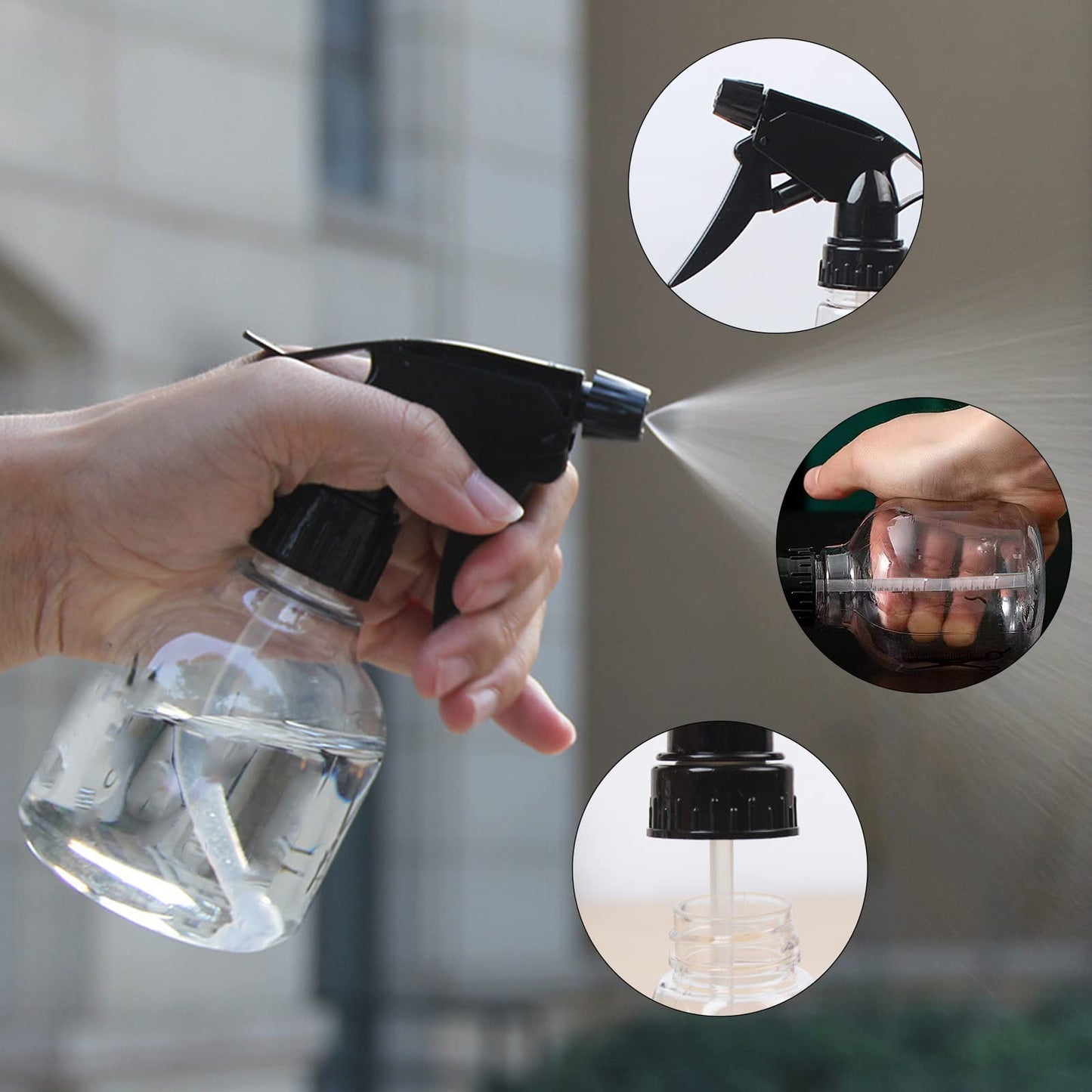 Merkaunis 20 PCS 8 oz Spray Bottle Clear Plastic Spray Bottles with Adjustable Nozzle Empty Plastic Spray Bottle Bulk Water Spray Bottles for Kitchen,Beauty, Hair and Cleaning