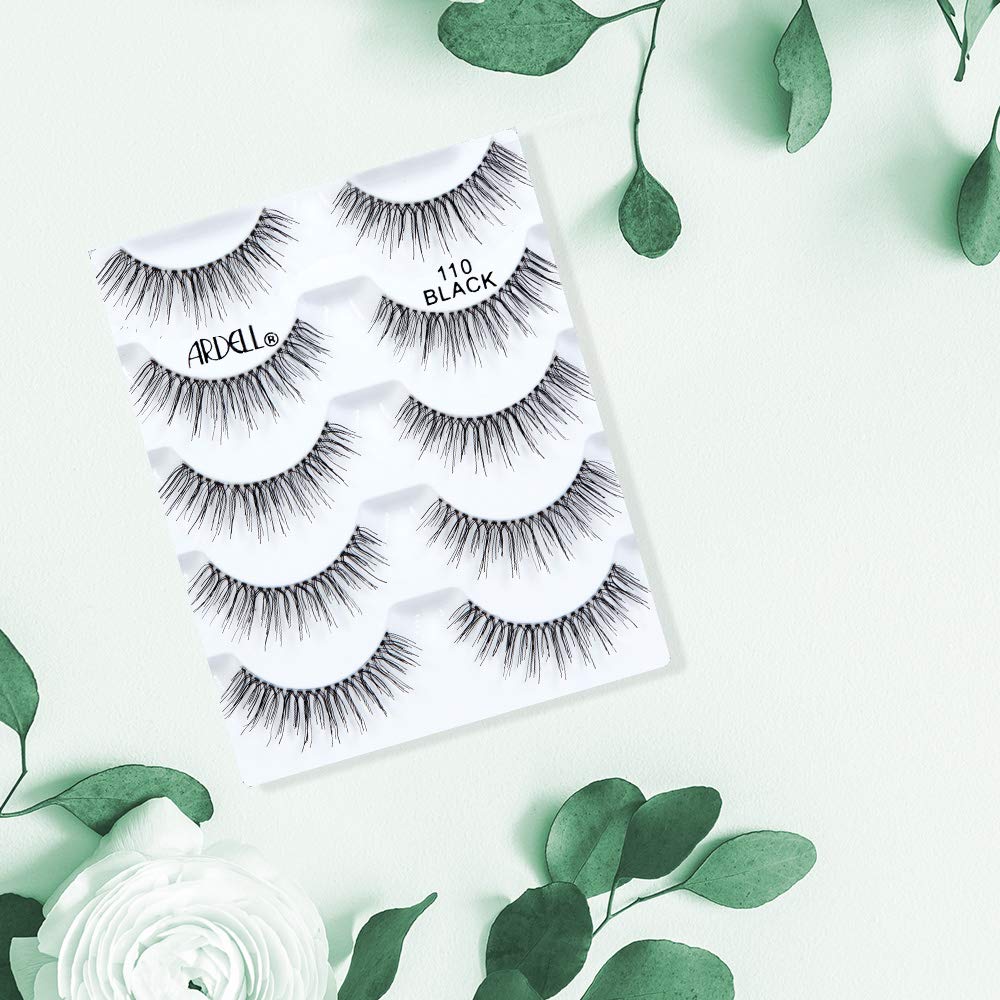 Ardell False Eyelashes 110 Black - Natural Look Strip Lashes for Eye-Lifting Effect | 5 Pairs, 2 Pack