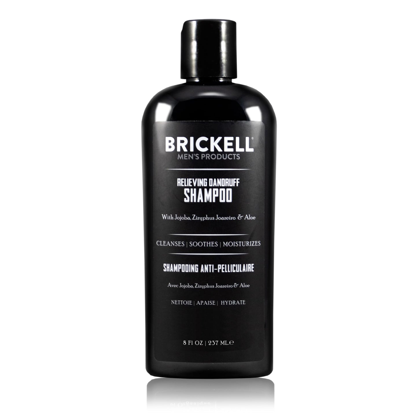 Brickell Men's Relieving Dandruff Shampoo For Men, Soothes and Eliminates Dandruff With Salicylic Acid, Ziziphus Joazeiro, and Aloe, 8oz, Scented