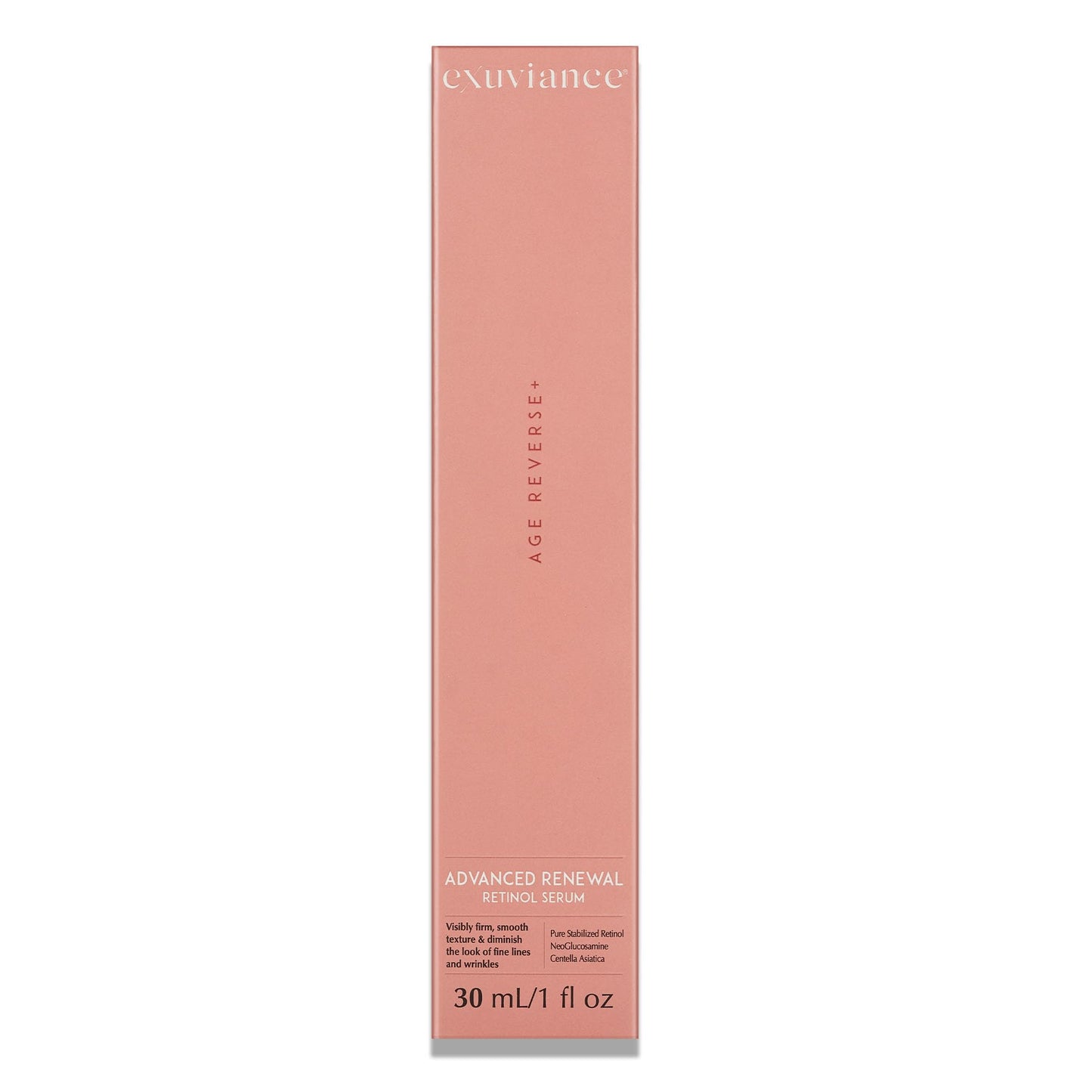 EXUVIANCE AGE REVERSE+ Advanced Renewal Retinol Overnight Serum Anti-Aging Wrinkle Reducer with 0.3% Pure Retinol, Niacinamide, NeoGlucosamine, Hyaluronic Acid, & Centella Asiatica, 30ml/1 fl oz