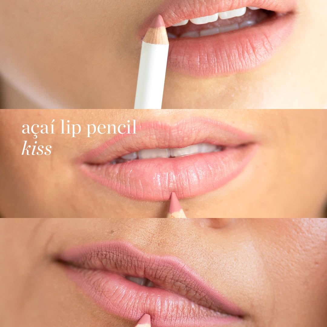 Ere Perez - Natural Açaí Lip Pencil | Firm, Plump, Repair Skin | Vitamins A, C + E, Coconut Oil | Vegan, Cruelty-Free, Clean Beauty (Kiss)