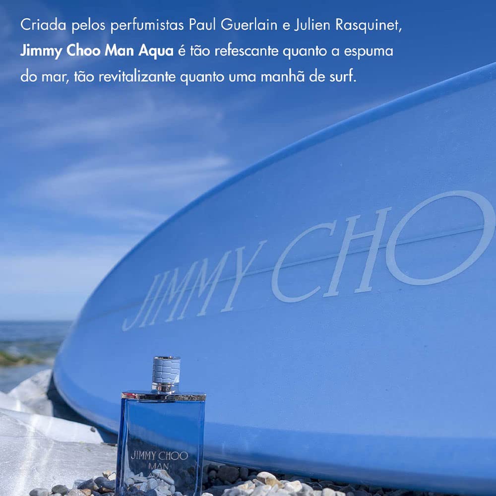 JIMMY CHOO - Man Aqua Eau de Toilette - Men's Fragrance - Fougere Marine Woody - With notes of Grapefruit, Clary Sage & Salty Moss - 3.3 Fl Oz