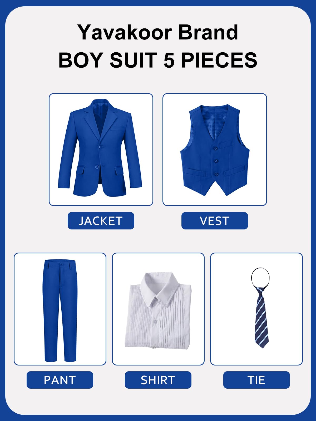 Boy Slim Fit Suit Ring Bearer Outfit with Blazer Pants Shirt and Tie Size 2
