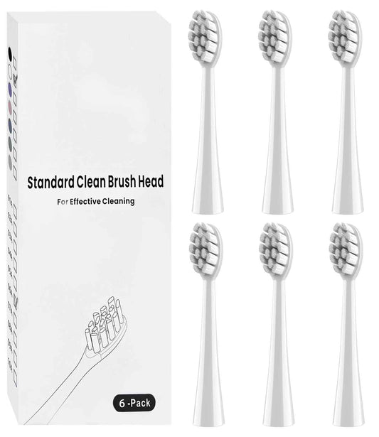 6 Pack Gum Care Replacement Brush Heads Compatible with Oclean Electric Toothbrush Heads for Oclean Spark, Flow, X Pro, X Pro Elite, X Pro Digital, X Lite, X Ultra, Air2, F1 (White)