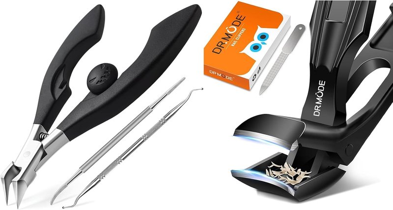 Ingrown Toenail Clippers - Angled Head Nail Clipper Set for Thick Toenails | Ideal for Seniors & Men