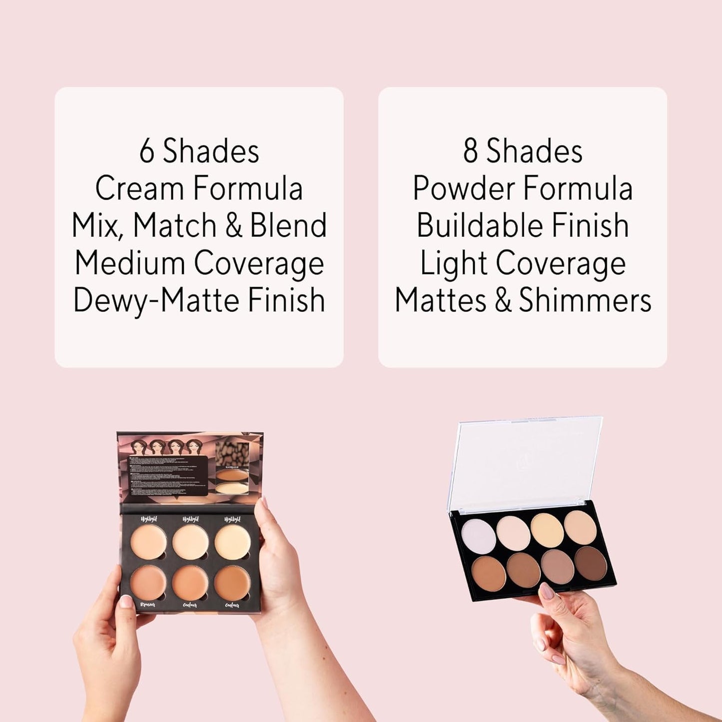 W7 Lift & Sculpt Face Palette Set - Cream Contour & Powder Duo for Flawless Glow | 2 Full-Size Palettes