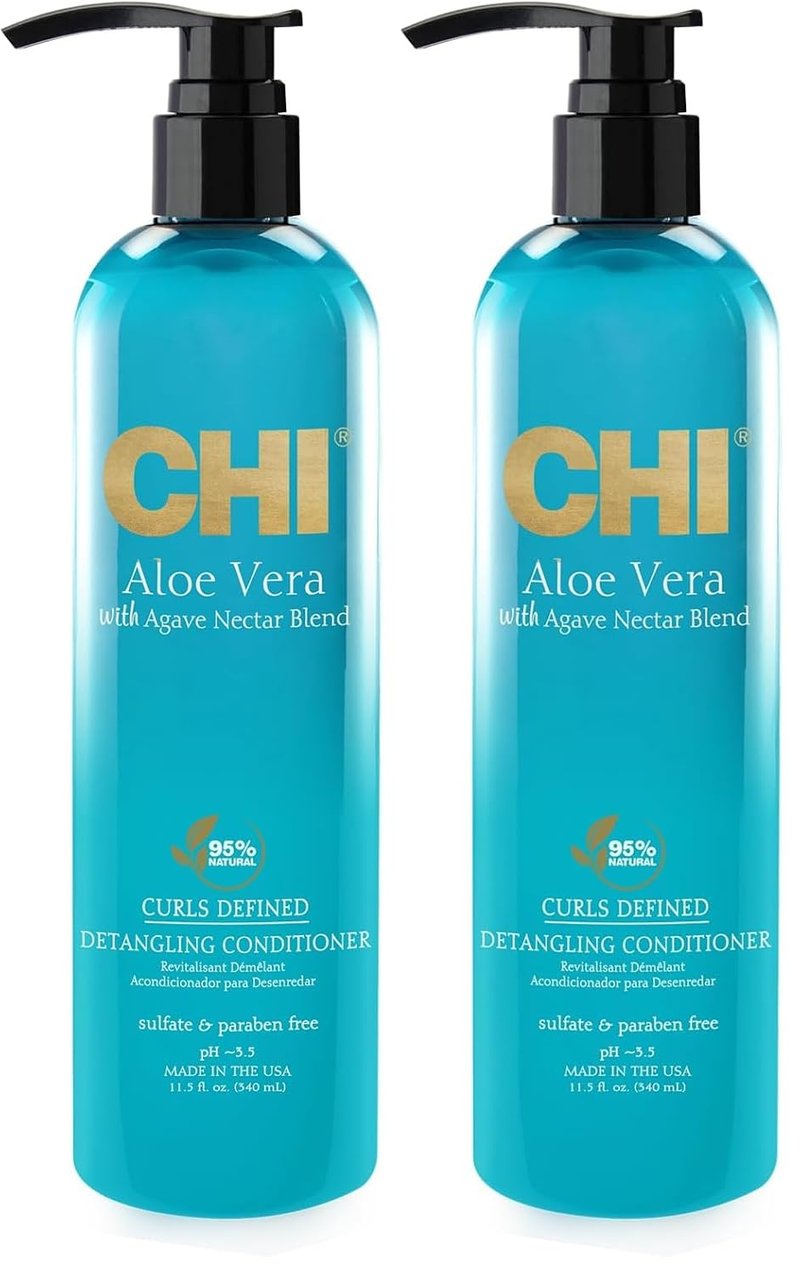 CHI Aloe Vera Detangling Conditioner - Nourishing Formula for All Hair Types | 11.5 oz (Pack of 2)