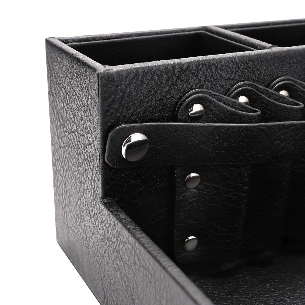 Barber Storage Box,Hairdressing Tool Holder, Multifunctional Detachable Large Storage Box, Shear Holder PU Leather Salon Scissors Holder, Hair Cutting Tools Storage Case for Barber Accessories(Small)