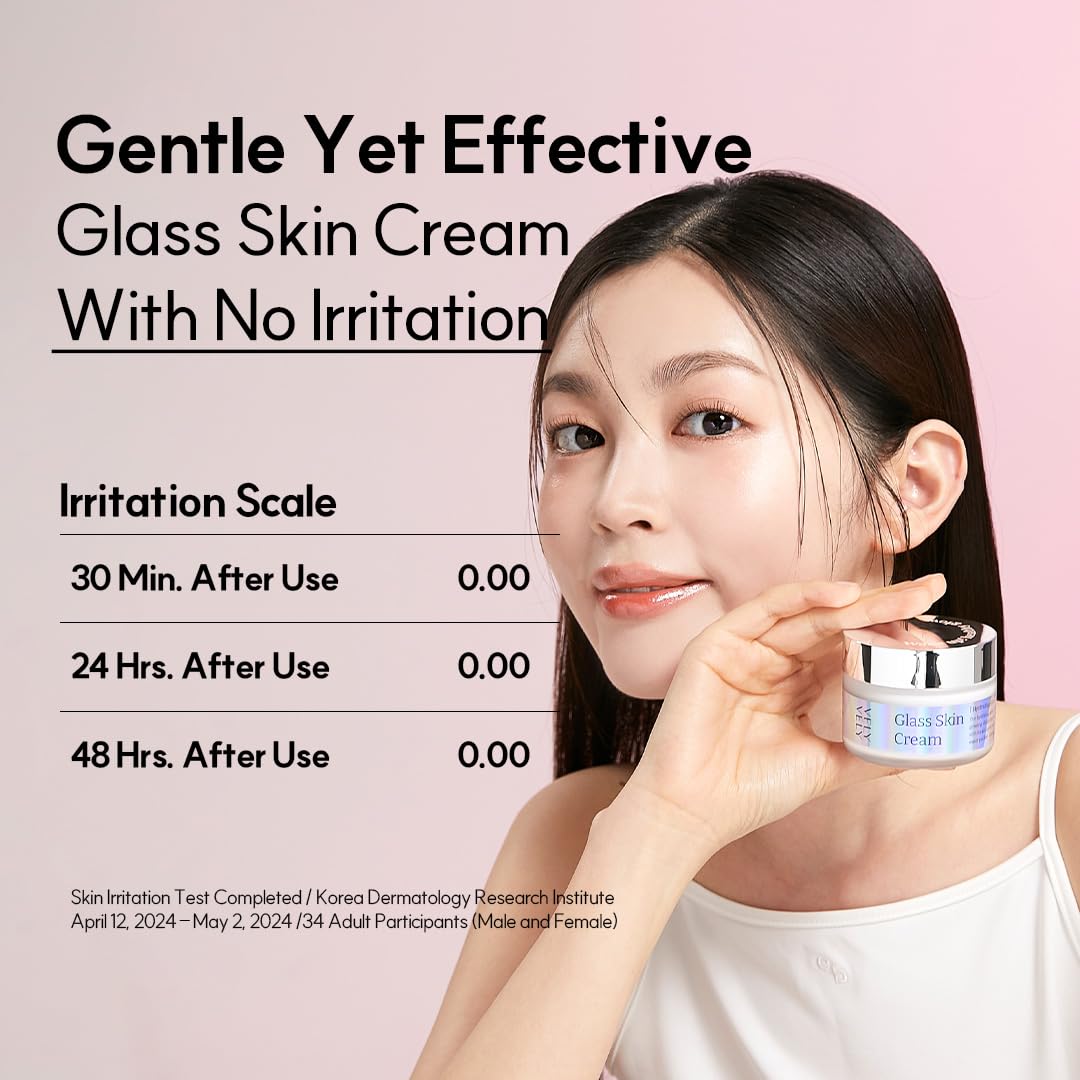 VELY VELY SKIN CREAM 60ml - Brightening Face Moisturizer with Niacinamide, Glutathione & 4 Types of Hyaluronic Acid, Hydrating Korean Face Cream for Radiant Glass Skin