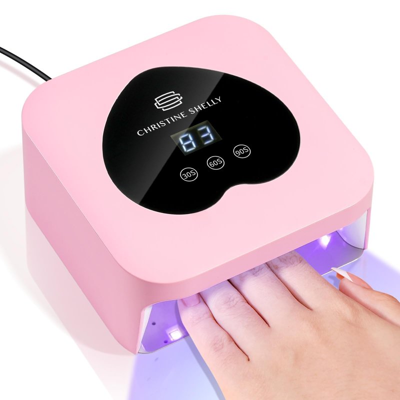 UV Nail Lamp, CHRISTINE SHELLY UV Light for Gel Nails, 48W Plug-in Mini Nail Lamp Nail Dryer with Touch Control Auto Sensor and 3 Timer Settings Nail Light Curing Lamp, Home Salon Nail Art Tools,Pink