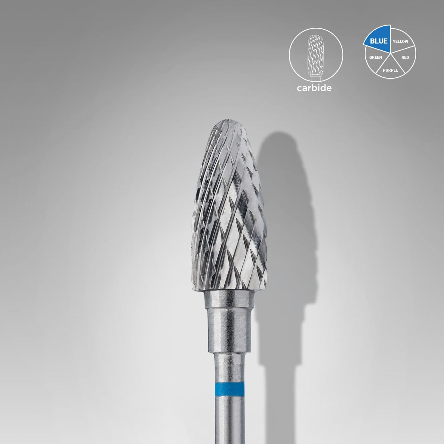 STALEKS PRO Expert Carbide Nail Drill Bit (Corn, Blue, 6mm Head / 14mm WP) – Medium Hardness for Artificial Nail Correction & Gel Polish Removal in Hardware Manicure/Pedicure