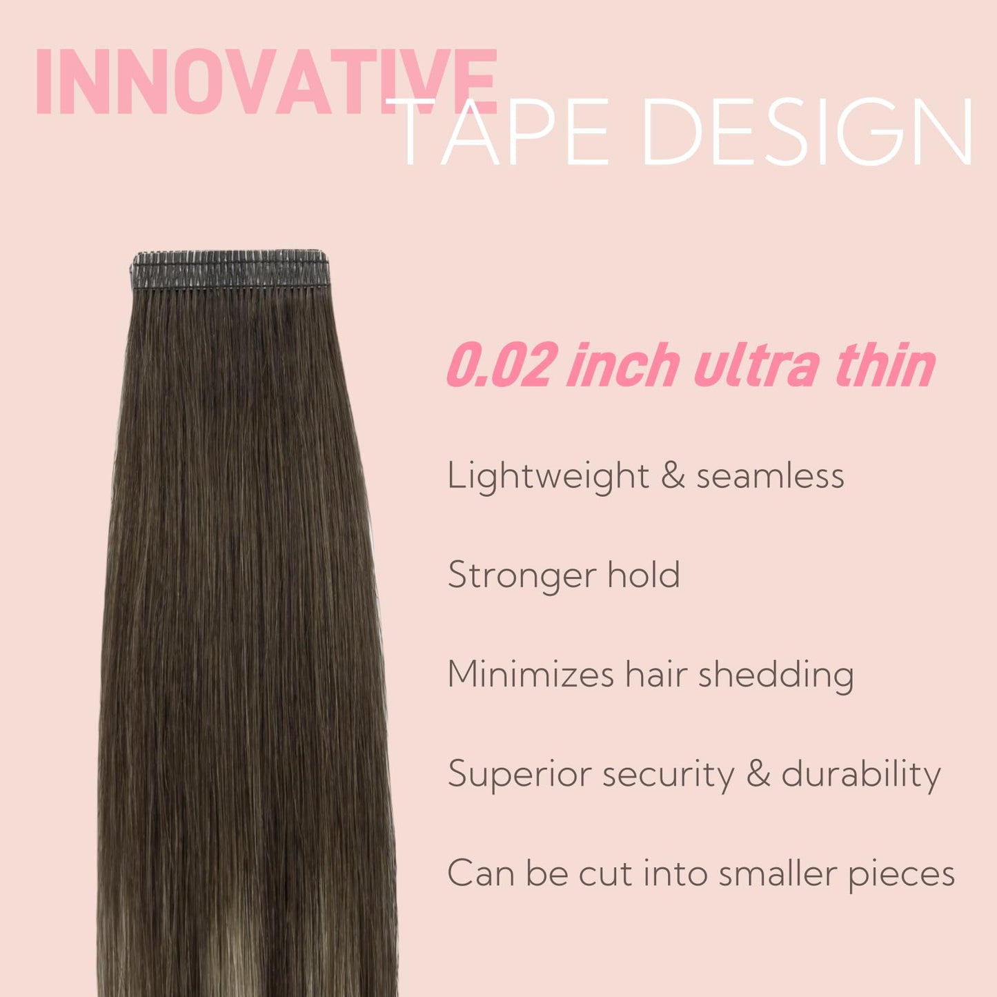 FUOTONBUTY Tape in Hair Extensions Real Human Hair Double Stitched Invisible Seamless 20pcs 50g(Ombre Medium Brown to Honey Blonde, 18 inch)