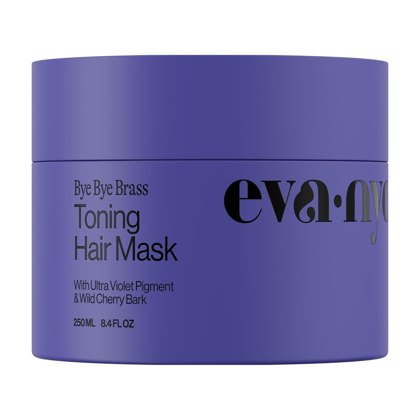 Eva NYC Toning Hair Mask - Anti-Brass Treatment for Blonde & Gray Hair - Moisturizing Wild Cherry Bark - 8.4 fl oz