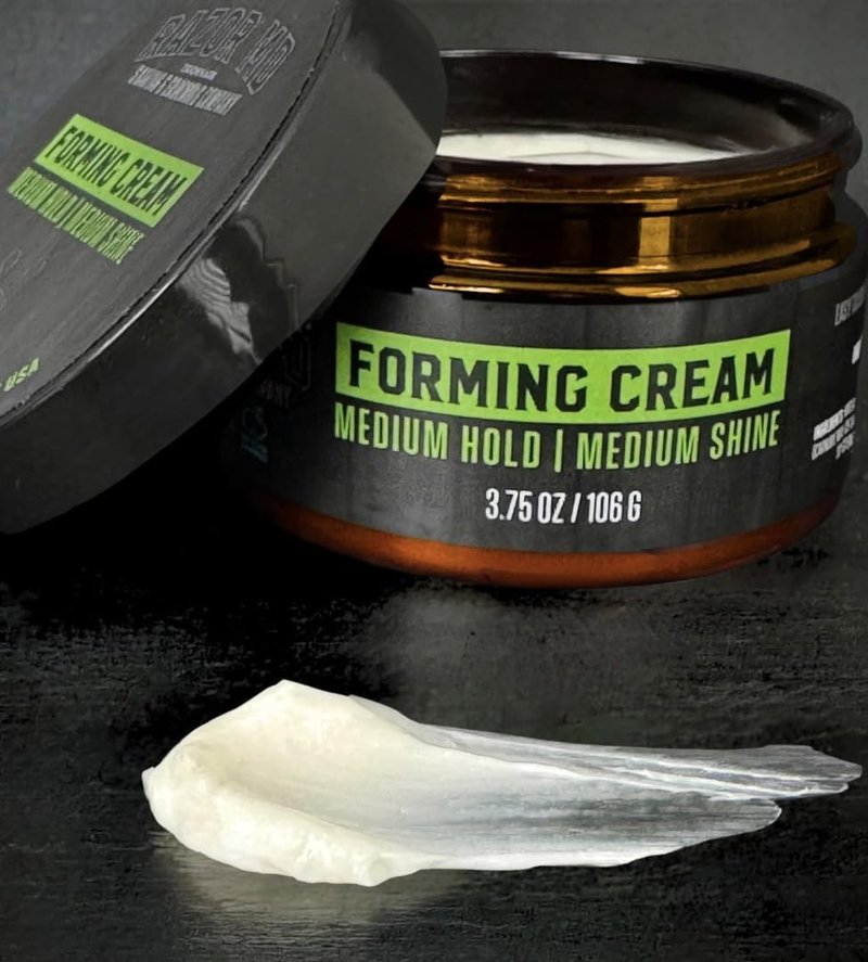 Razor MD Water-Based Forming Cream - Medium Hold & Shine | Men's Hair Styling Product, 3.75 oz