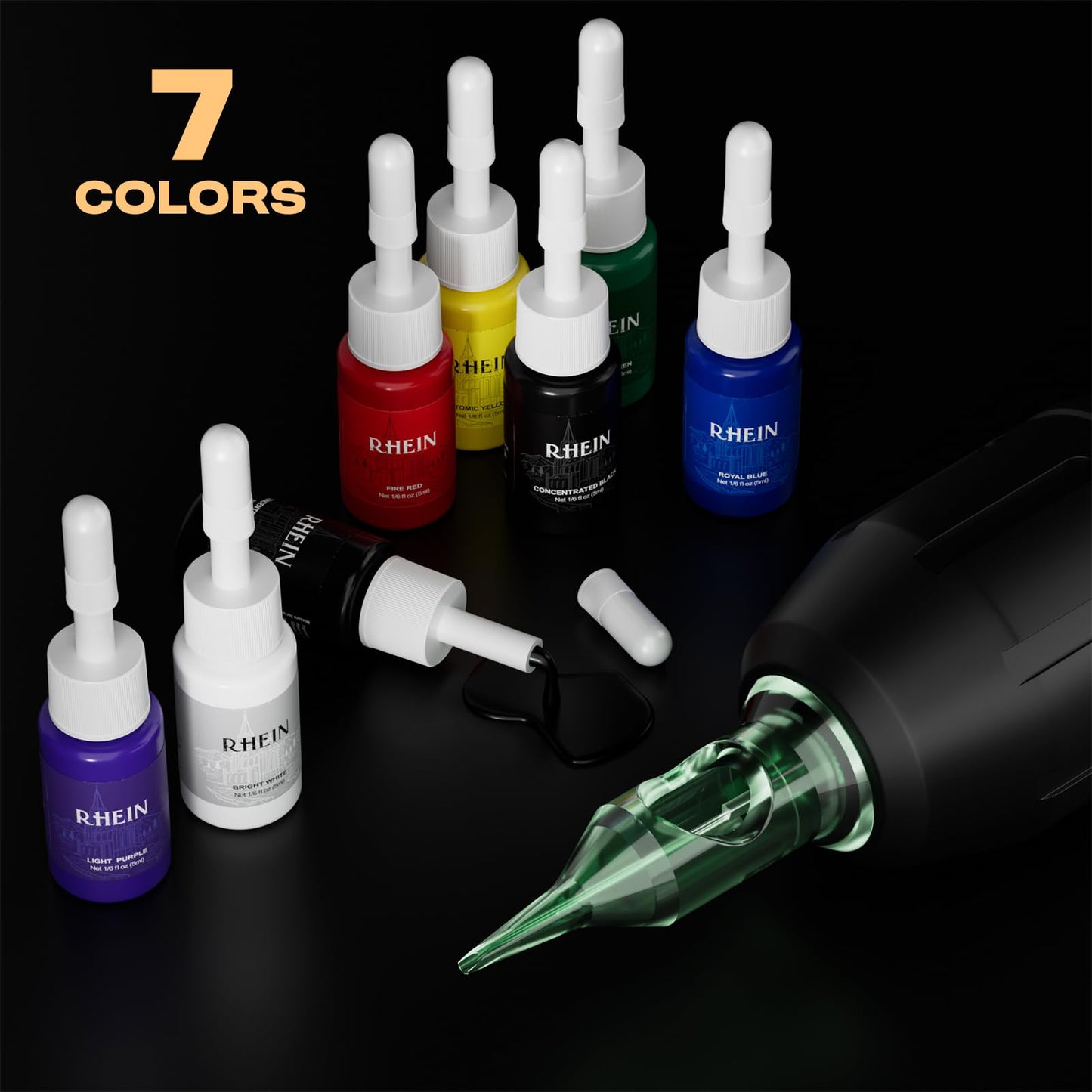 Tattoo Gun Kit - Wireless Tattoo Machine Kit with 1500mAh Batteries, 20 Tattoo Cartridge Needles,7 Colors Tattoo Ink,Full Tattoo Supplies for Beginners and Artists
