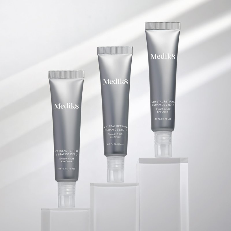 Medik8 Crystal Retinal Ceramide Eye 3 - Lifting Eye Cream with Vitamin A - Smoothing Under Eye Cream for Wrinkles and Sensitive Skin - 0.5 oz