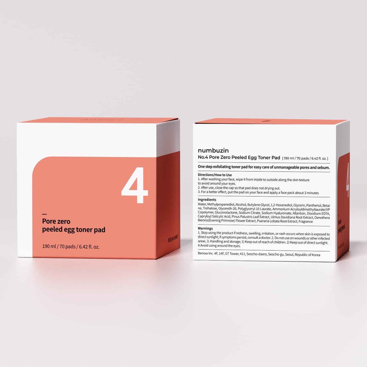 numbuzin No.4 Toner Pads | Pore Zero Peeled Egg Toner Pad | Gentle Exfoliator, PHA, LHA, Makeup Skin Prep, Panthenol | Korean Skincare for Face | 70 Pads/6.42 fl. oz.
