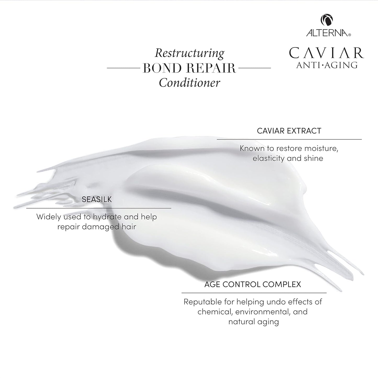 Alterna Haircare CAVIAR Anti-Aging Restructuring Bond Repair Shampoo and Conditioner Bundle, 16.5 oz | For Brittle, Damaged Hair | Repairs, Strengthens and Protects Damaged Hair | Sulfate Free