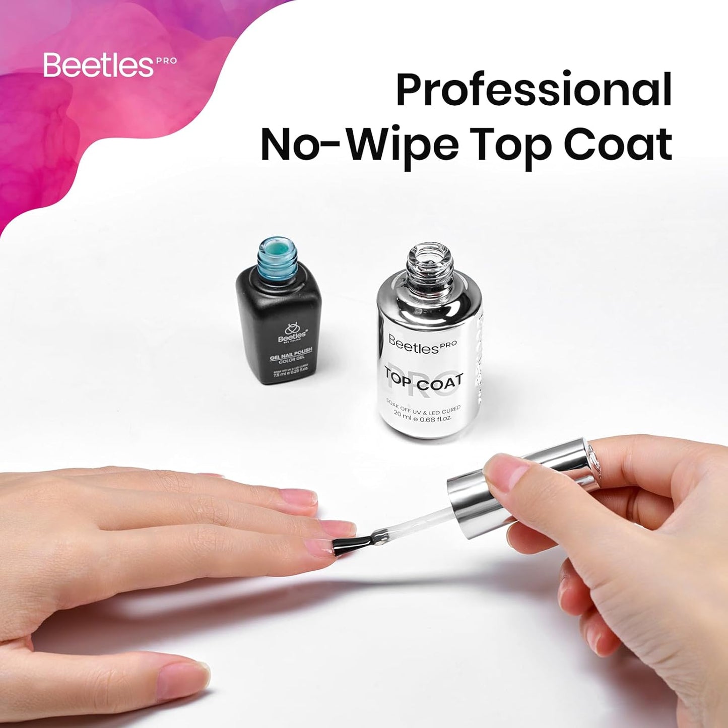 Beetles Pro Gel Top Coat - High Gloss, Long-Lasting 28 Days | 20ml Soak-Off Non-Yellowing Gel for LED/U V Lamps
