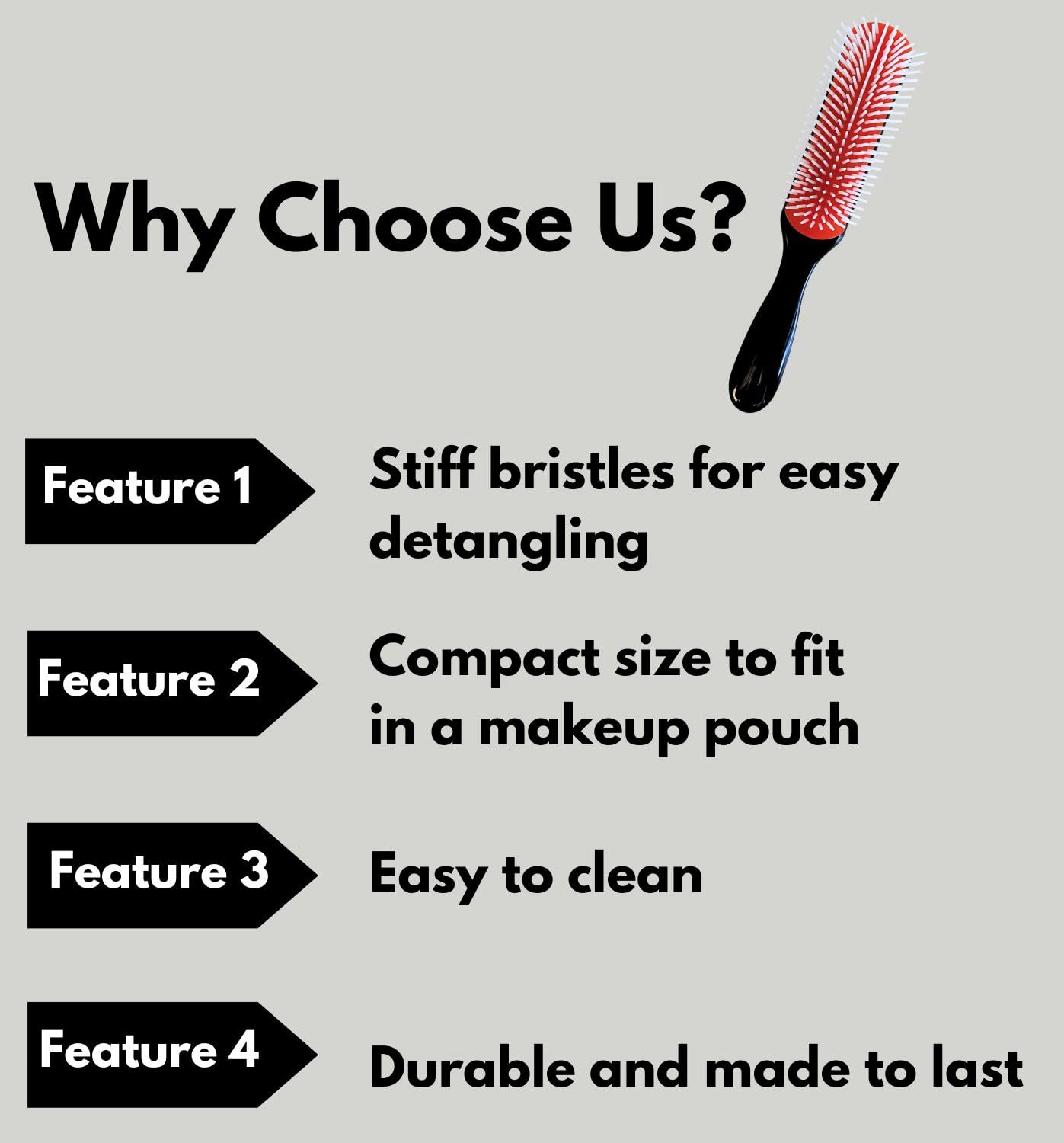 MDSTYLE Hair Brush for Curly, Thick, Wavy and Coily Hair - Curl Defining, Detangling, Styling, Blowdrying, Shaping - 9 Row Detangler Brush for Women and Men - Dry or Wet