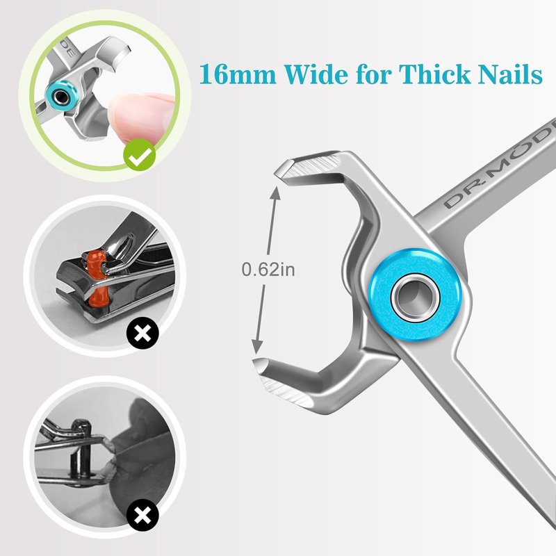 Toenail Clippers for Seniors - Large Slanted Nail Clippers for Thick Ingrown Nails | Angled Head Design