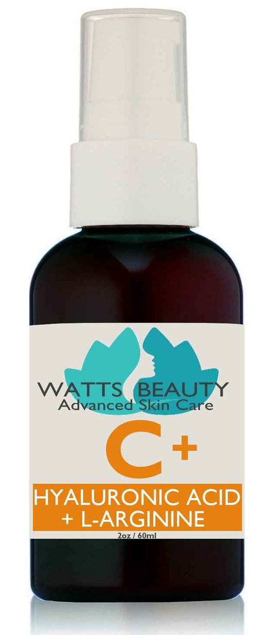 Watts Beauty Supercharged Vitamin C Serum with Moisturizing Hyaluronic Acid - Advanced Antioxidant Face and Body Serum - 2 oz