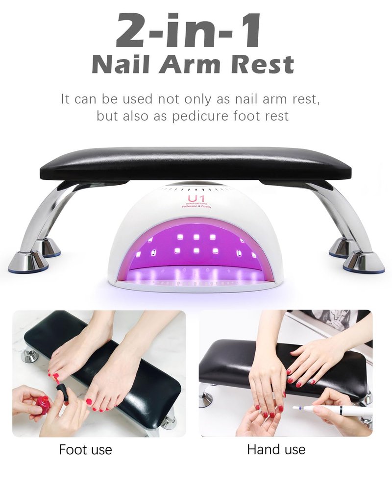 Nail Arm Rest Cushion - Professional Manicure Hand Rest Pillow for Nail Technicians | Black