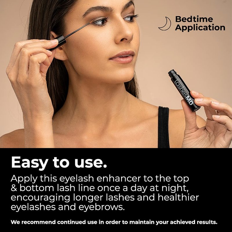 LashesMD Eyelash Growth Serum & Eyelash Conditioner for Naturally Fuller Looking Eyelashes and Eyebrows In As Little As Four Weeks