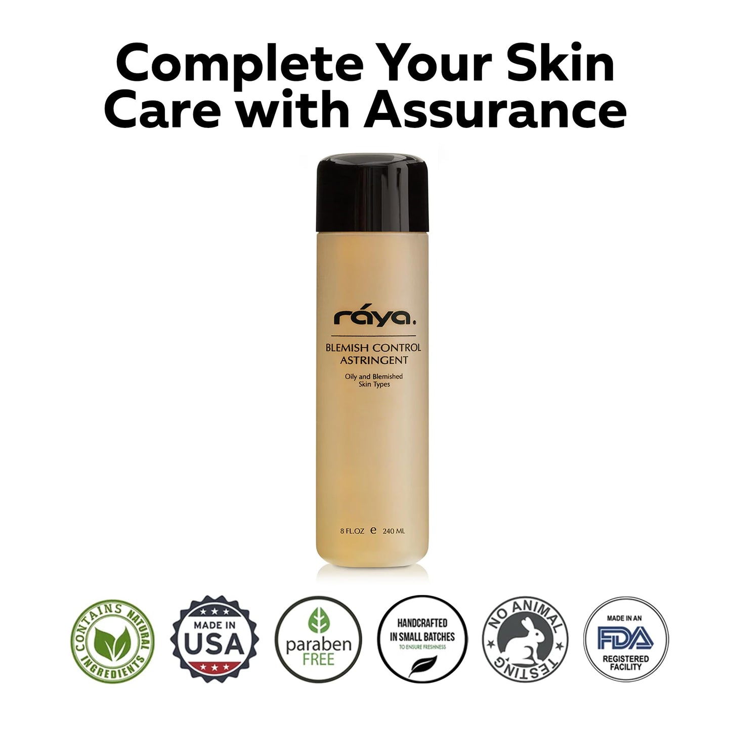 RAYA Blemish Control Astringent (705), Facial Toner for Very Oily and Break-Out Skin, with Vitamin B Complex to Balance pH and Helps Regulate Oil Production, Cruelty & Paraben Free - 8 fl oz