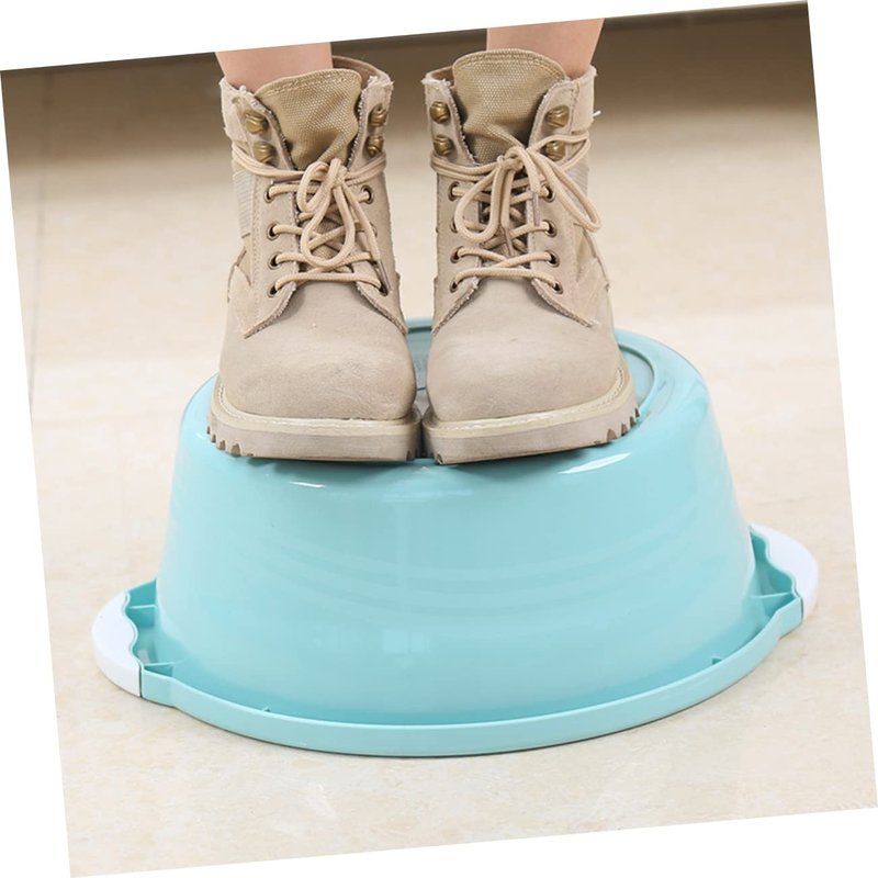 COLLBATH 2Pcs Medium Sky-blue Plastic Wash Basin Household Foot Bath Basin for Kitchen and Bathroom Multifunctional Anti-slip Design and Odorless Material