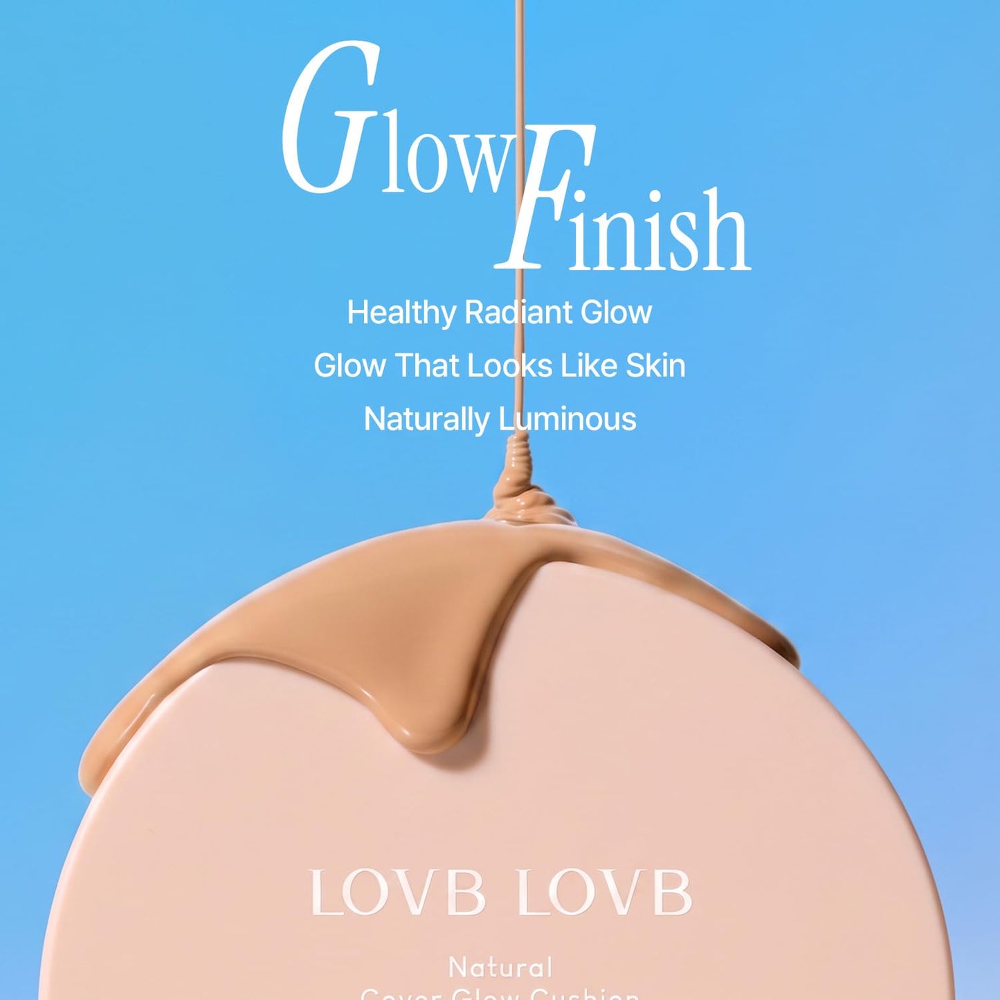 LOVB LOVB Natural Cover Glow Cushion Foundation | Satin Radiant Finish | Korean Foundation Makeup | Long-Lasting Natural Coverage | for All Skin Types 0.42 oz. (23N Natural Beige)