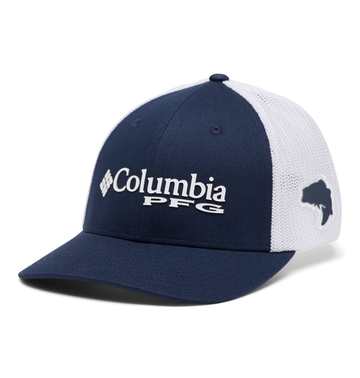 Columbia Unisex PFG Logo Mesh Ball Cap - High Crown, Collegiate Navy, XX-Large
