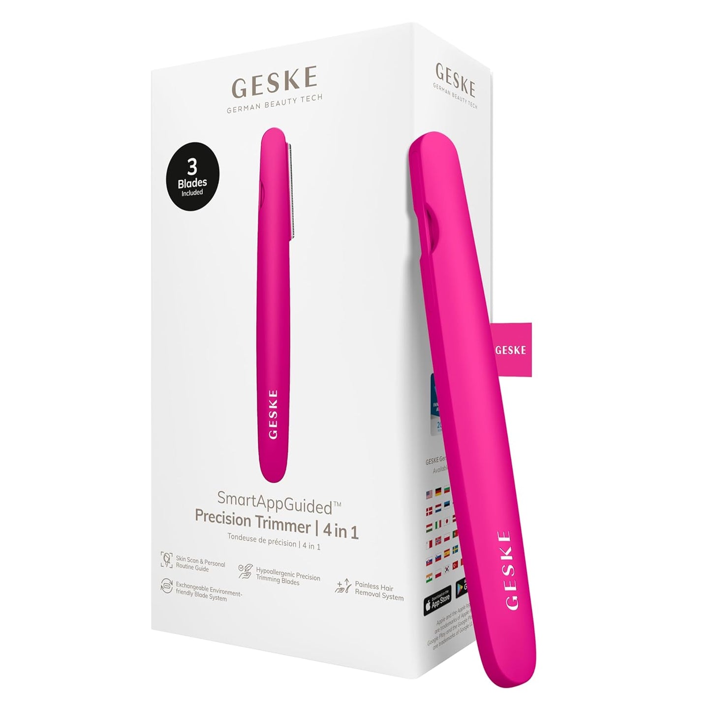 Precision Trimmer - 4 in 1 Painless Hair Remover for Face & Body | Hypoallergenic Grooming Device with Easy-to-Exchange Blades