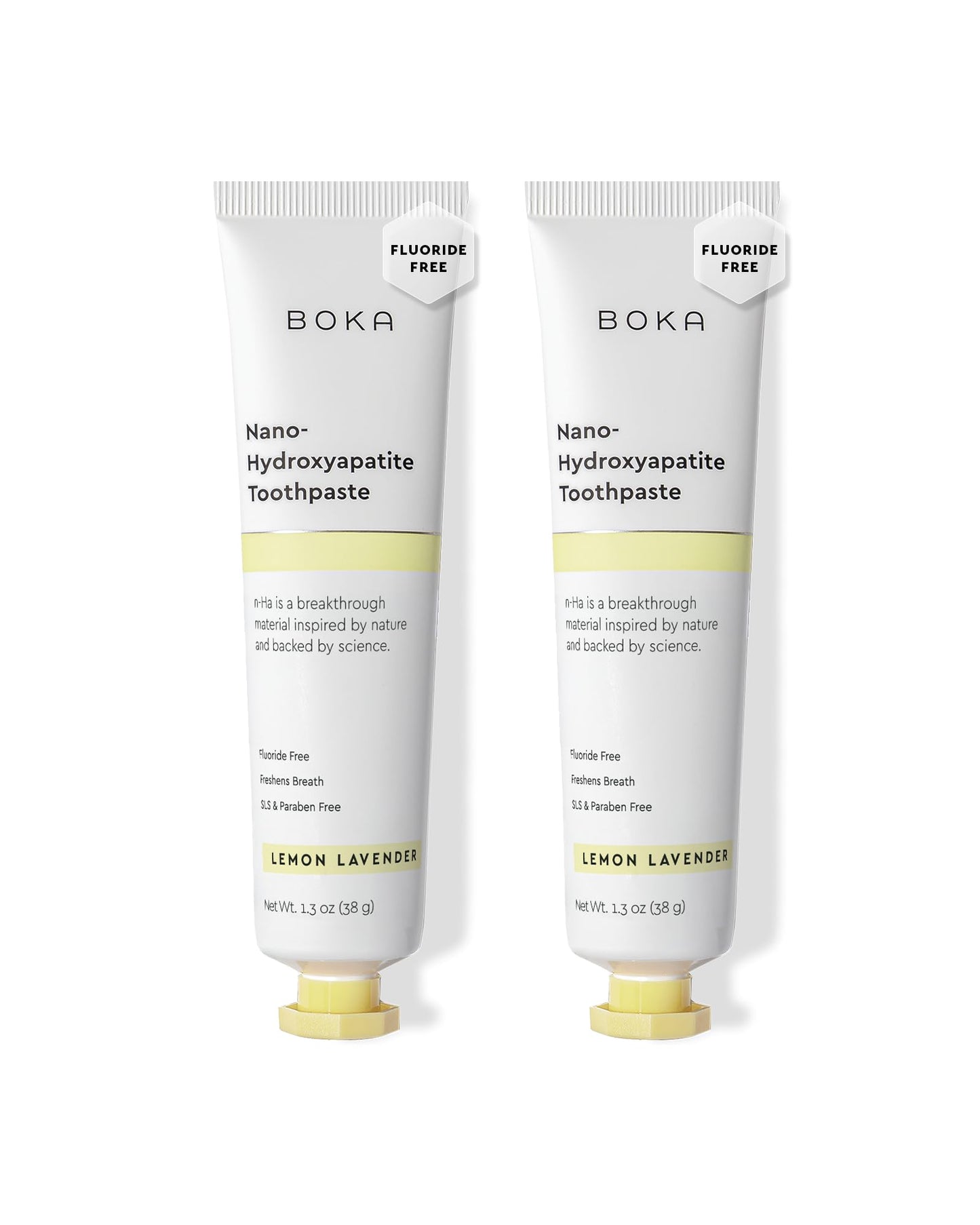 Boka Fluoride Free Toothpaste, Nano Hydroxyapatite Toothpaste, Appropriate for Sensitive Teeth - for Adult Oral Care - Lemon Lavender Flavor, 1.3 Fl Oz 2Pk