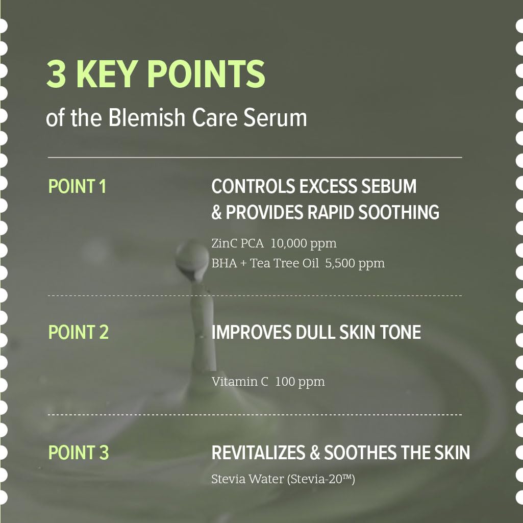 O'LABS Blemish Care Serum 30ml / 1.01 fl.oz Lightweight Facial Serum Vitamin C Stevia Water Base