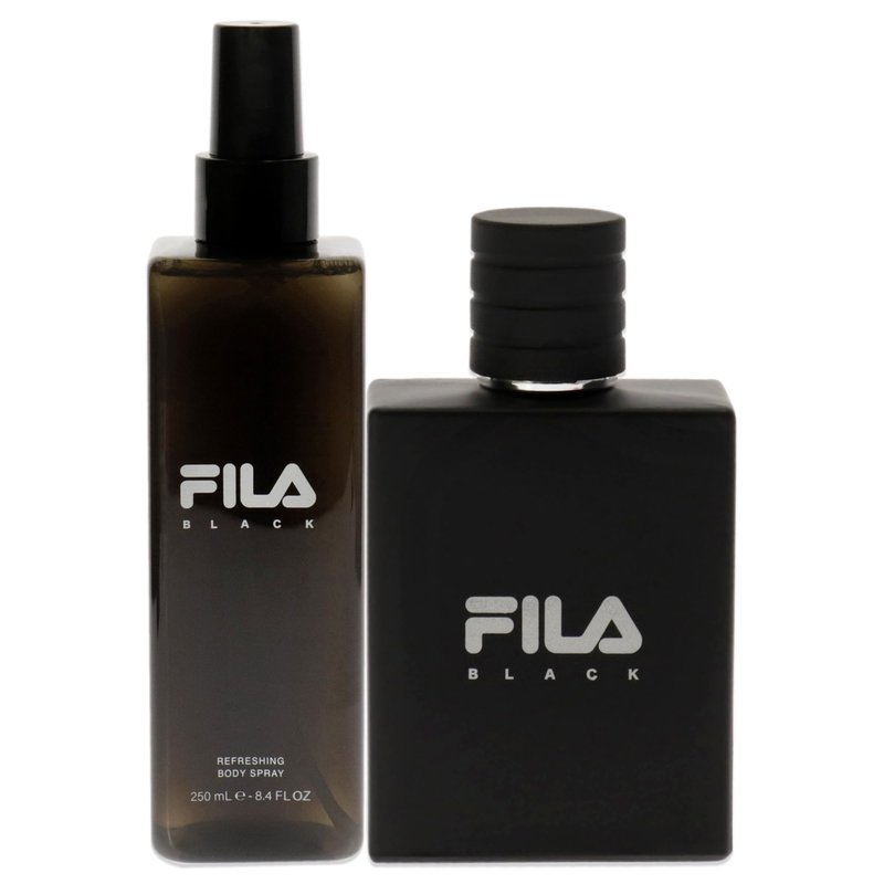 FILA Black - Invigorating and Spicy EDT and Body Spray for Men with Citrus, Jasmine, and Amber Notes - Cologne for Men with Long Lasting Scent - 2 pc