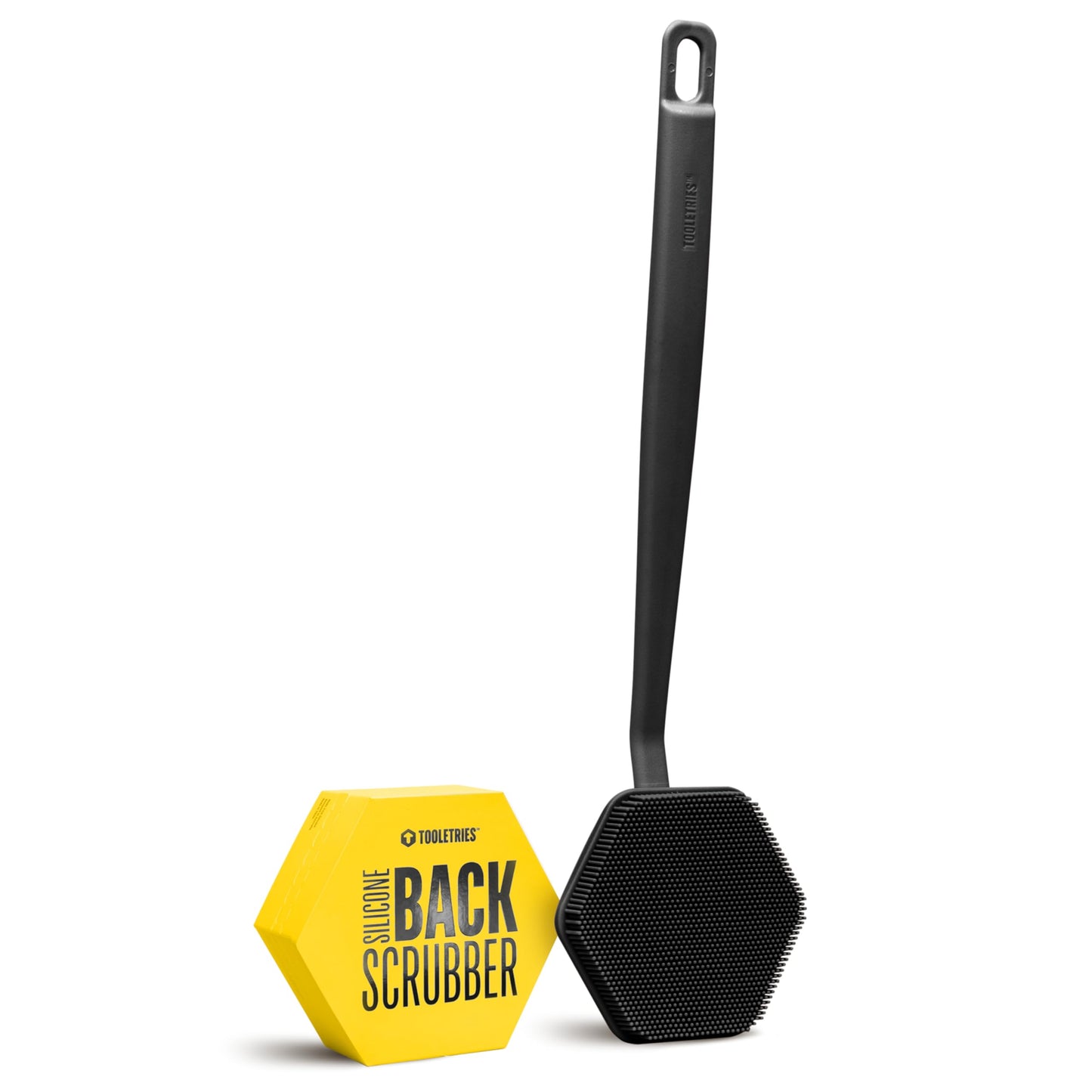 TOOLETRIES Silicone Back Scrubber for Shower, Bath Brush - Charcoal