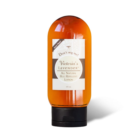 Victoria's Lavender All Natural Moisturizing Body Lotion with Essential Oils - Body Lotion for Skin Protection - Outdoor & Leisure Activities - Backpackers, Campers, Hikers - Made in USA - 4 oz