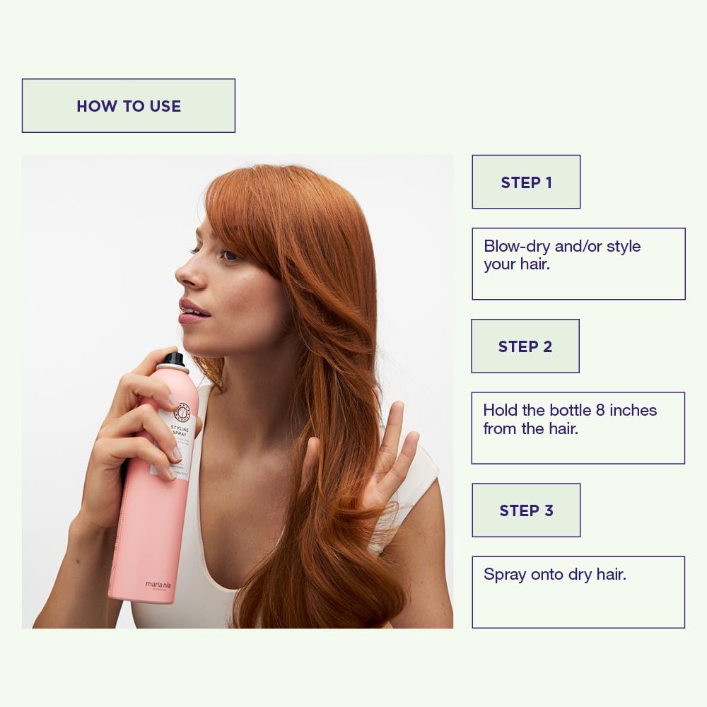 Maria Nila Styling Spray, Hold 2/5, Adds Shine & Reduces frizz, Antioxidant Preserves Hair Color, 100% Vegan & Sulfate/Paraben free, 13.5 Fl Oz