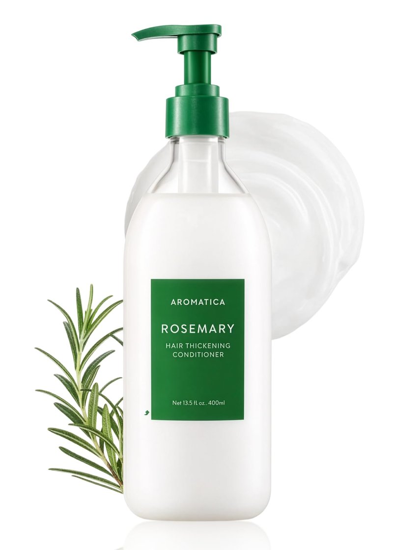 AROMATICA Rosemary Hair Thickening Conditioner, Vegan Hair Conditioner for Damaged Hair and Dry Hair - Moisturizing Conditioner, Silicone-Free (13.53oz/400ml)