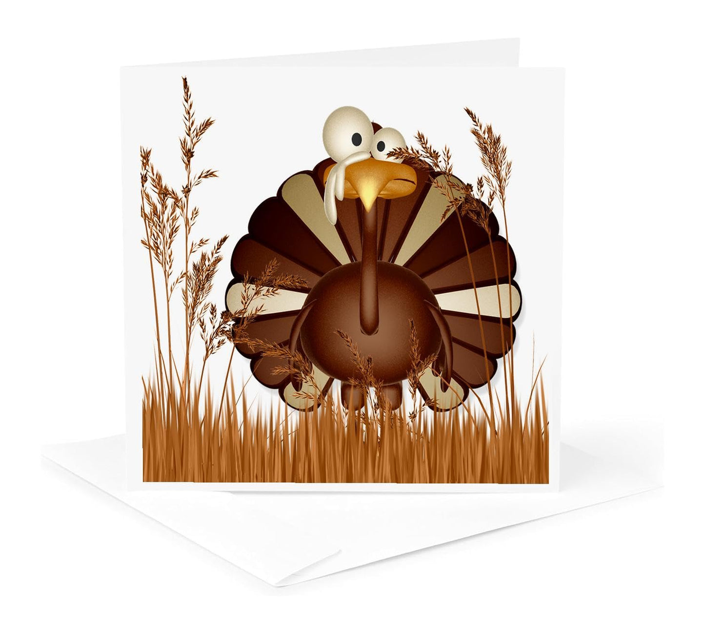 3dRose Greeting Cards - Funny Turkey in Tall Fall Grasses for Thanksgiving - 6 Pack - Autumn Collection