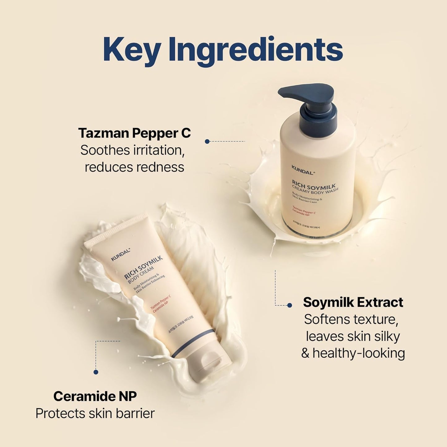 Mellow Vanilla Rich Soymilk Body Cream, Body Moisturizing & Skin Barrier Enhancing 16.9 FL OZ+1.69 FL OZ (550ml)