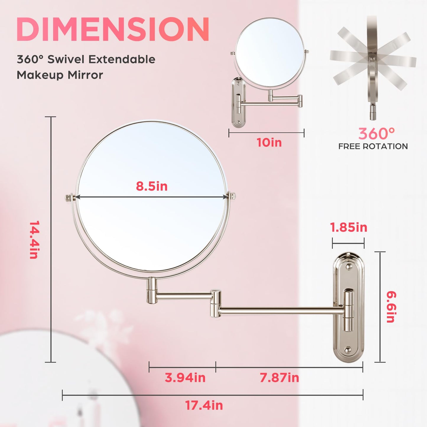 VORREMIRR Wall Mounted Makeup Mirror