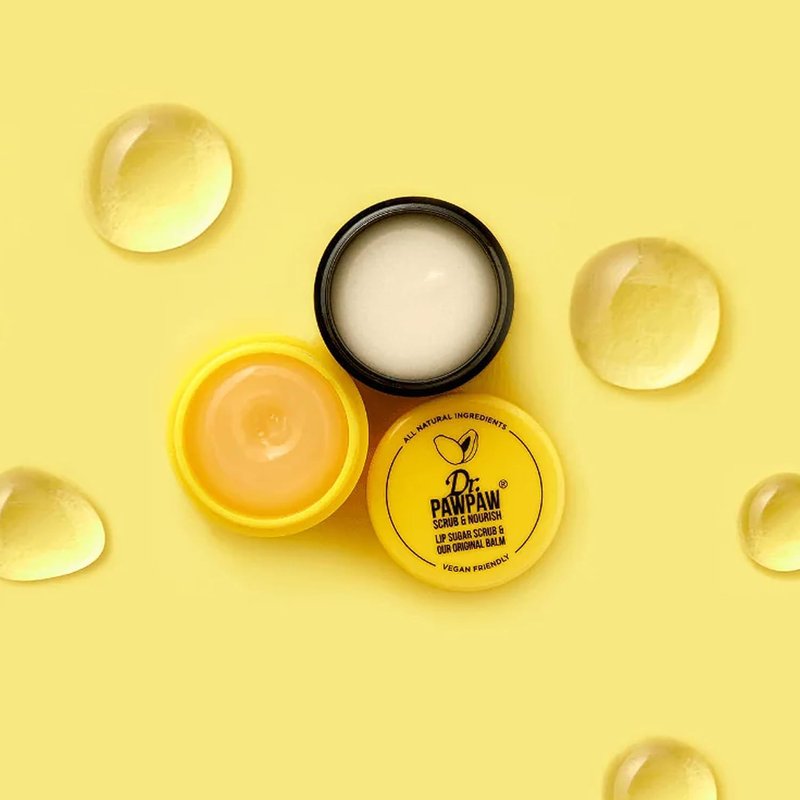 Dr. PawPaw Lip Scrub and Lip Balm Duo - Vegan Lip Scrub Exfoliator and Hydrating Lip Balm with Pawpaw, Aloe, Olive and Castor Oils - 0.55 oz