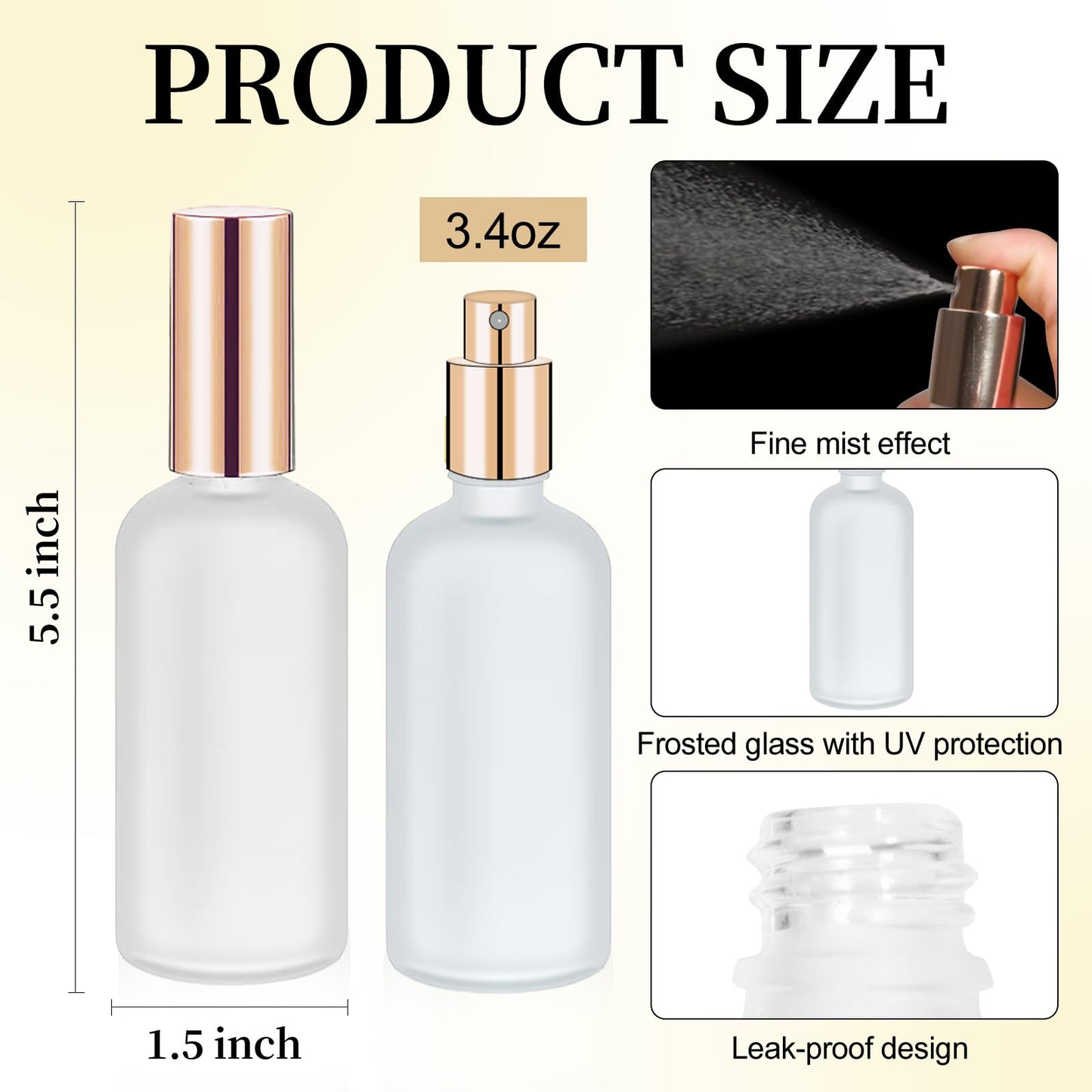Olutacot 32 Pcs Glass Spray Bottle - Empty Frosted Reusable Perfume Bottle Cosmetic Container With Fine Mist Sprayer Pump for Travel Face Body Sprays (Rose Gold)